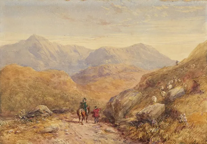 Framed Print : The Road to the Mountains, 1838. Creator: David Cox the Elder Framed Print : The Road to the Mountains, 1838. Creator: David Cox the Elder