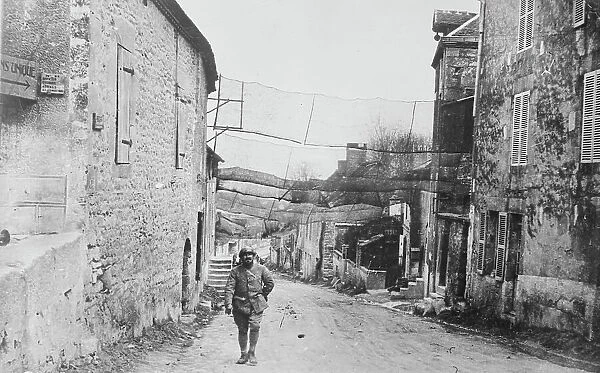 Road near Rheims, camouflage, between c1915 and 1918. Creator: Bain News Service