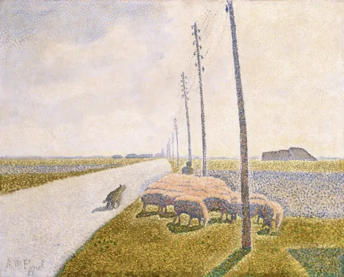 Framed Print : The Road to Nieuport, 1888. Creator: Alfred William Finch Framed Print : The Road to Nieuport, 1888. Creator: Alfred William Finch