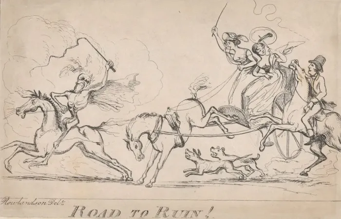 Framed Print : Road to Ruin!, April 1, 1803. April 1, 1803. Creator: Unknown Framed Print : Road to Ruin!, April 1, 1803. April 1, 1803. Creator: Unknown