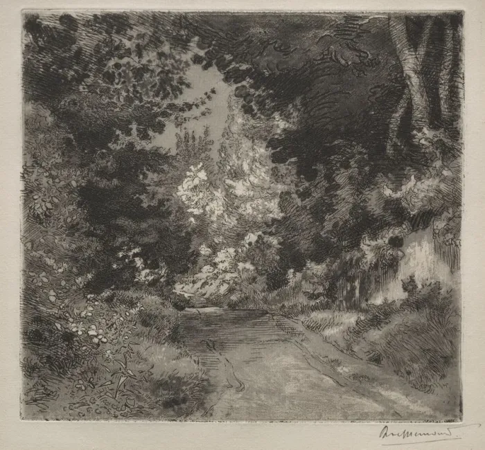 Framed Print : Road to Sevres, c. 1872. Creator: Felix Bracquemond (French, 1833-1914) Framed Print : Road to Sevres, c. 1872. Creator: Felix Bracquemond (French, 1833-1914)