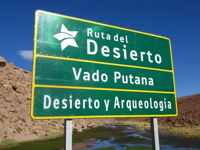 Framed Print : Road sign in Chile 2019. Creator: Unknown