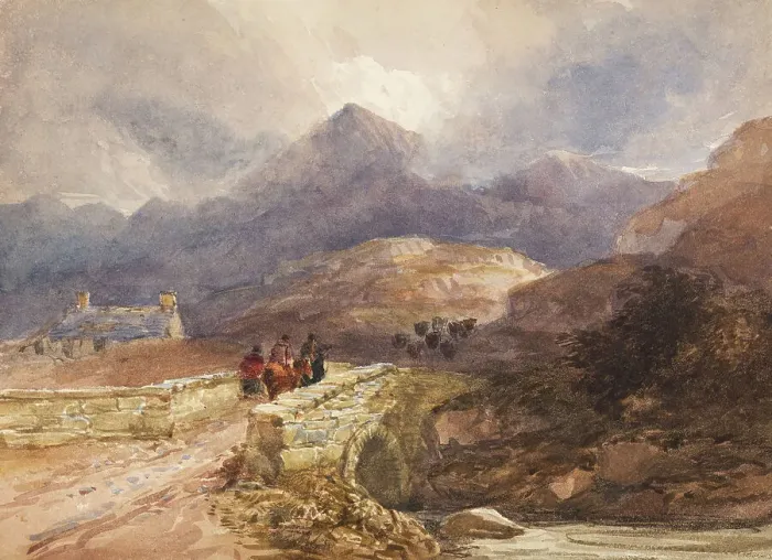 Framed Print : On the Road to Snowdon, 1832-38. Creator: David Cox the Elder Framed Print : On the Road to Snowdon, 1832-38. Creator: David Cox the Elder