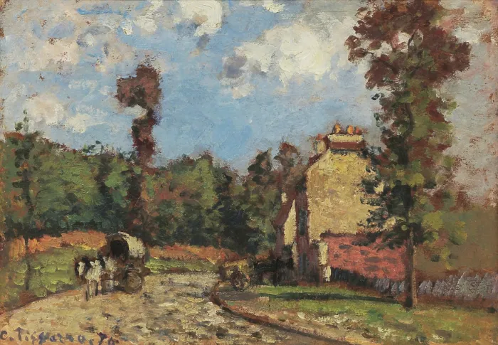 Framed Print : Road to Versailles, Marly-le-Roi, 1870. Creator: Pissarro, Camille (1830-1903) Framed Print : Road to Versailles, Marly-le-Roi, 1870. Creator: Pissarro, Camille (1830-1903)