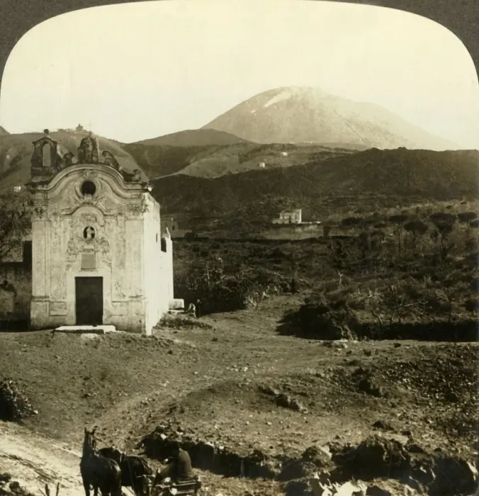 Framed Print : On the Road to Vesuvius (east), Italy, c1909. Creator: Unknown Framed Print : On the Road to Vesuvius (east), Italy, c1909. Creator: Unknown