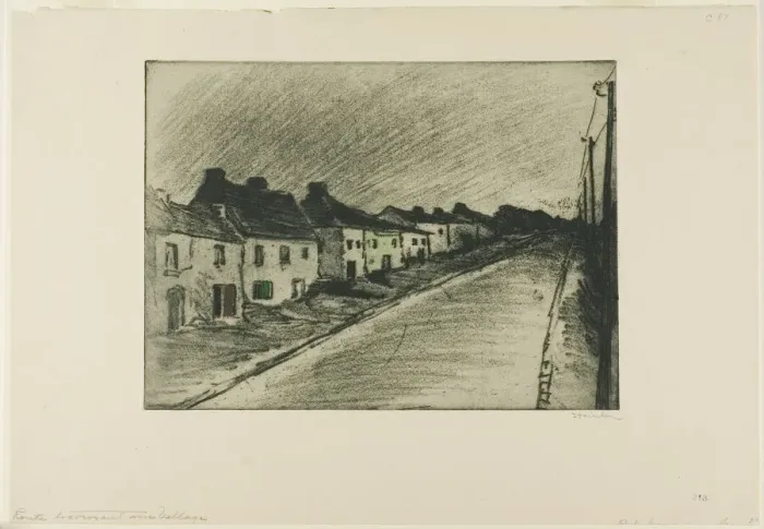 Framed Print : Road Through a Village, 1902. Creator: Theophile Alexandre Steinlen Framed Print : Road Through a Village, 1902. Creator: Theophile Alexandre Steinlen
