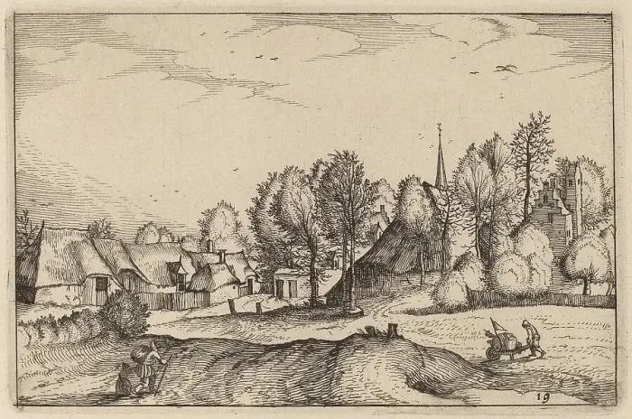 Framed Print : Road into a Village. Creator: Claes Jansz Visscher Framed Print : Road into a Village. Creator: Claes Jansz Visscher