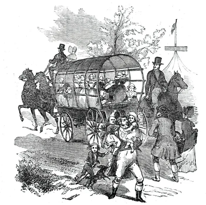 Framed Print : The Road - wagons, etc, 1844. Creator: Unknown Framed Print : The Road - wagons, etc, 1844. Creator: Unknown