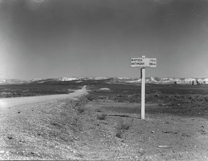 Framed Print : The road to Widtsoe from Panquitah, Utah, 1936. Creator: Dorothea Lange Framed Print : The road to Widtsoe from Panquitah, Utah, 1936. Creator: Dorothea Lange