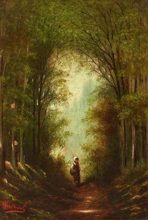 Framed Print : Road in the Woods, 2nd half of 19th century. Creator: Unknown Framed Print : Road in the Woods, 2nd half of 19th century. Creator: Unknown