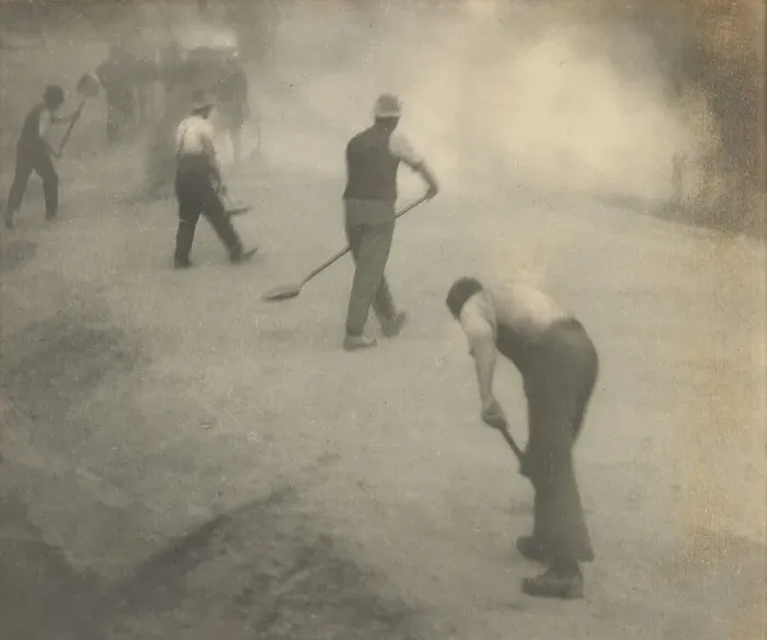 Framed Print : [Road workers], c1928. Creator: Arnold Morell Macdonald