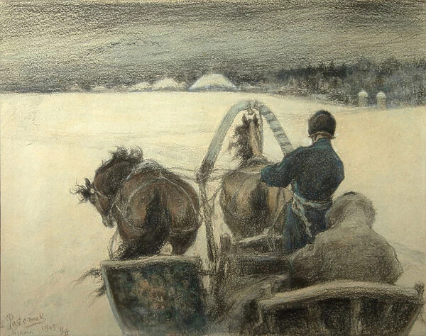 On the Road to Yasnaya Polyana, 1903. Artist: Pasternak, Leonid Osipovich (1862-1945)