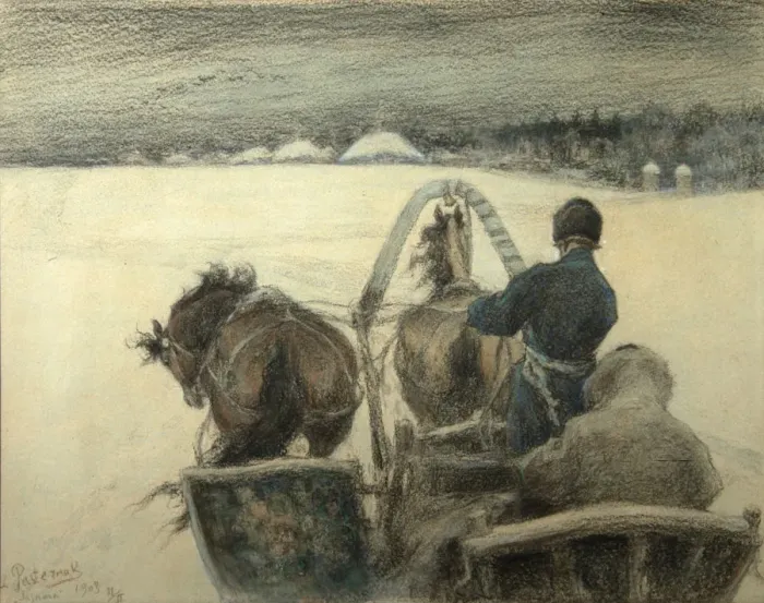 Framed Print : On the Road to Yasnaya Polyana, 1903. Artist: Pasternak, Leonid Osipovich (1862-1945) Framed Print : On the Road to Yasnaya Polyana, 1903. Artist: Pasternak, Leonid Osipovich (1862-1945)