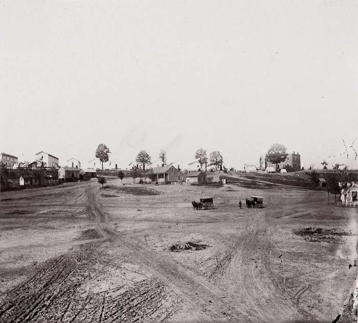 Framed Print : [Roads leading into a small town]. Brady album, p. 123, 1861-65. Creator: Unknown