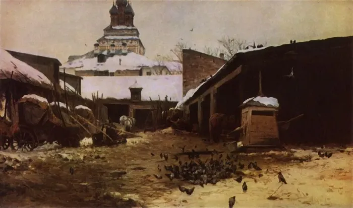 Framed Print : Roadside in Moscow, 1892, (1965). Creator: Sergey Ivanovich Svetoslavsky Framed Print : Roadside in Moscow, 1892, (1965). Creator: Sergey Ivanovich Svetoslavsky