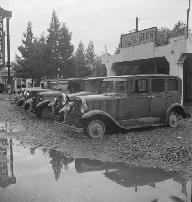 Framed Print : Roadside used car display on State Highway 17, Santa Clara County, California, 1939. Creator: Dorothea Lange Framed Print : Roadside used car display on State Highway 17, Santa Clara County, California, 1939. Creator: Dorothea Lange