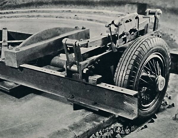 A roadster tyre under test, 1937