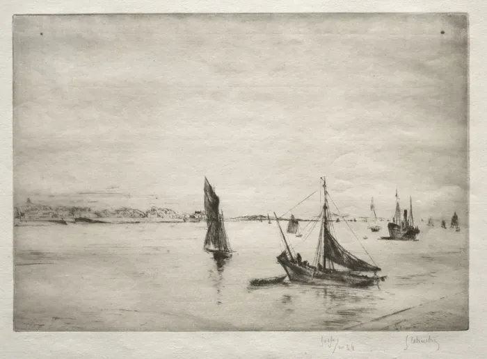 Framed Print : The Roadway of La Rochelle. Creator: Gustave Leheutre (French, 1861-1932) Framed Print : The Roadway of La Rochelle. Creator: Gustave Leheutre (French, 1861-1932)