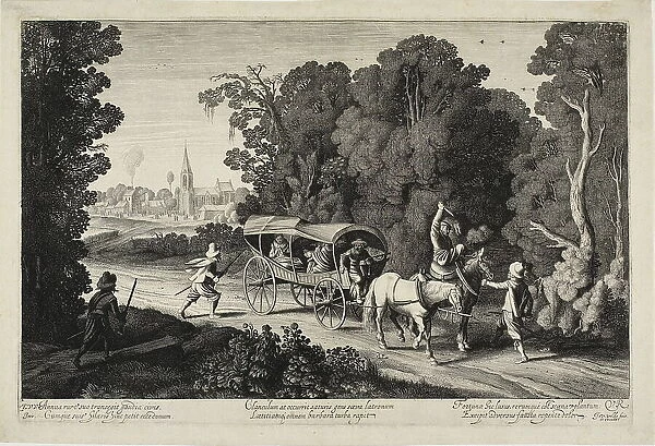 Robbers Attacking a Coach, 1620-30. Creator: Jan van de Velde II