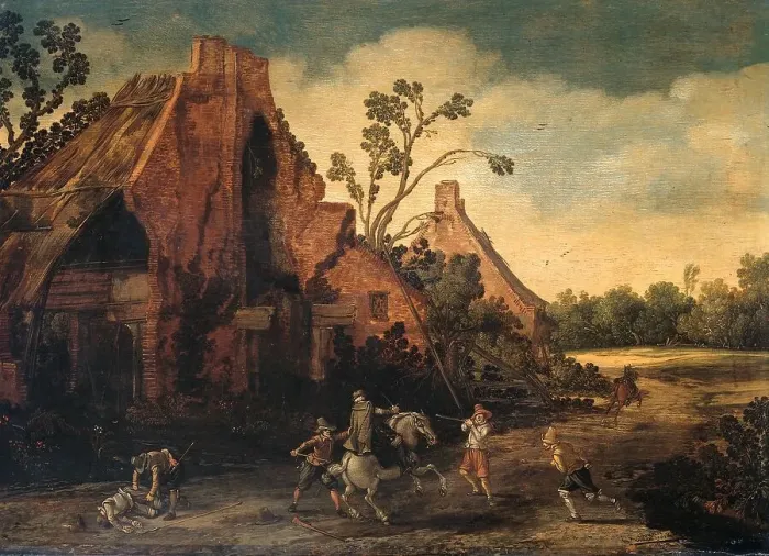 Framed Print : The Robbery, 1616. Creator: Esaias van de Velde Framed Print : The Robbery, 1616. Creator: Esaias van de Velde