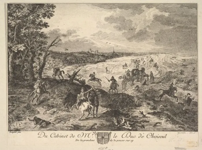 Framed Print : Robbery on a Road after a painting in the collection of the Duc de Choiseul, 1771 Framed Print : Robbery on a Road after a painting in the collection of the Duc de Choiseul, 1771