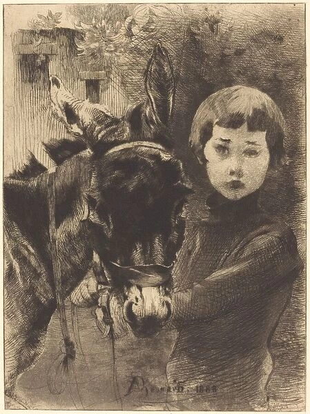 Robert Besnard and His Donkey (Robert Besnard et son ane), 1888