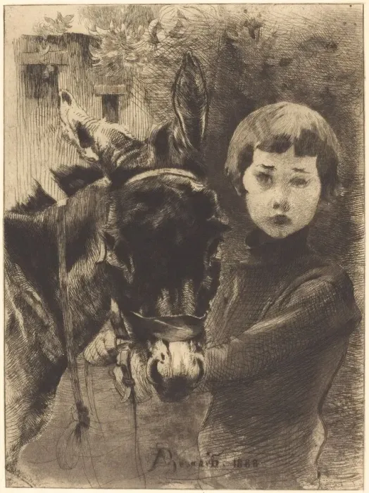 Framed Print : Robert Besnard and His Donkey (Robert Besnard et son ane), 1888 Framed Print : Robert Besnard and His Donkey (Robert Besnard et son ane), 1888