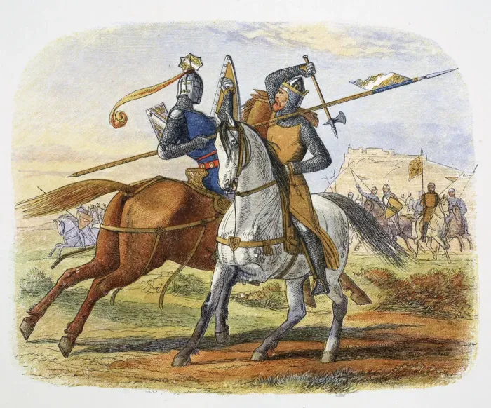 Framed Print : Robert the Bruce kills Sir Henry Bohun, Battle of Bannockburn, Scotland, 1314 (1864) Framed Print : Robert the Bruce kills Sir Henry Bohun, Battle of Bannockburn, Scotland, 1314 (1864)