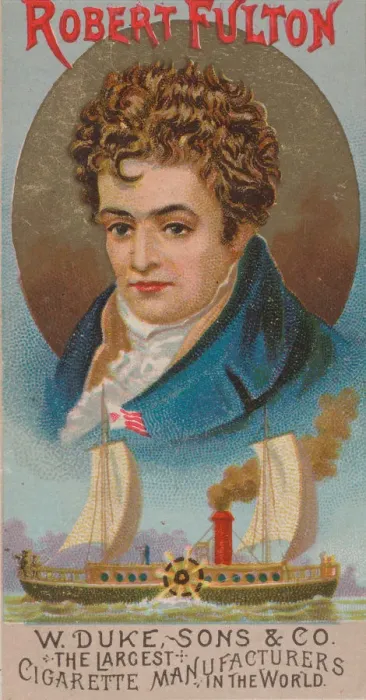 Framed Print : Robert Fulton, from the series Great Americans (N76) for Duke brand cigarettes, 1888 Framed Print : Robert Fulton, from the series Great Americans (N76) for Duke brand cigarettes, 1888