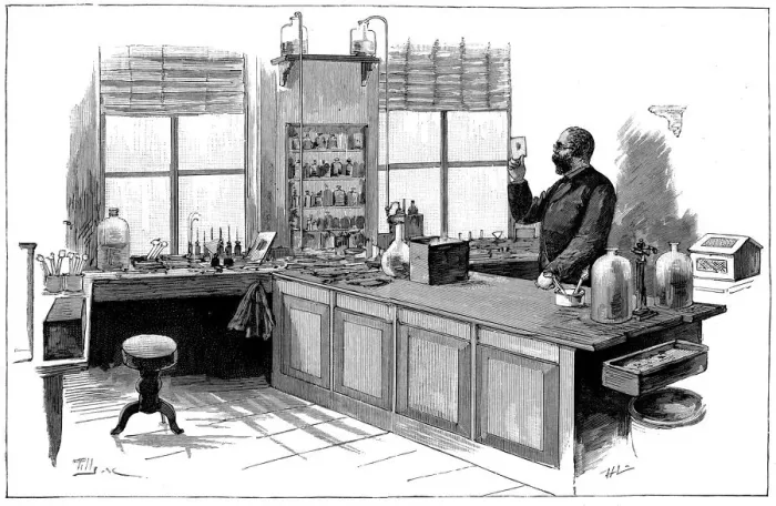 Framed Print : Robert Koch (1843-1910), German bacteriologist and physician in his laboratory Framed Print : Robert Koch (1843-1910), German bacteriologist and physician in his laboratory