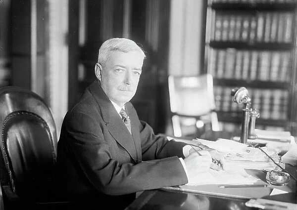 Robert Lansing, Secretary of State, at Desk, 1917. Creator: Harris & Ewing. Robert Lansing, Secretary of State, at Desk, 1917. Creator: Harris & Ewing