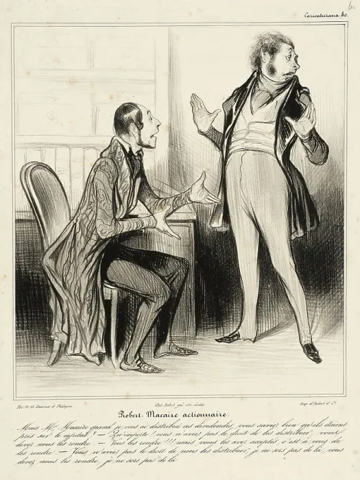 Framed Print : Robert Macaire actionnaire, 1838. Creator: Honore Daumier Framed Print : Robert Macaire actionnaire, 1838. Creator: Honore Daumier