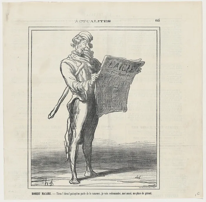 Framed Print : Robert Macaire: Well, well, it seems he's allowed to return! Maybe I should ap... October 19, 1871 Framed Print : Robert Macaire: Well, well, it seems he's allowed to return! Maybe I should ap... October 19, 1871