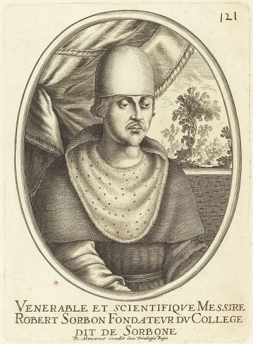 Framed Print : Robert de Sorbon. Creator: Balthasar Moncornet Framed Print : Robert de Sorbon. Creator: Balthasar Moncornet