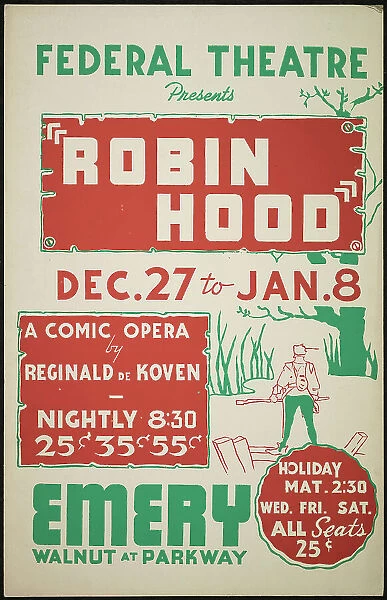 Robin Hood, Cincinnati, 1937. Creator: Unknown