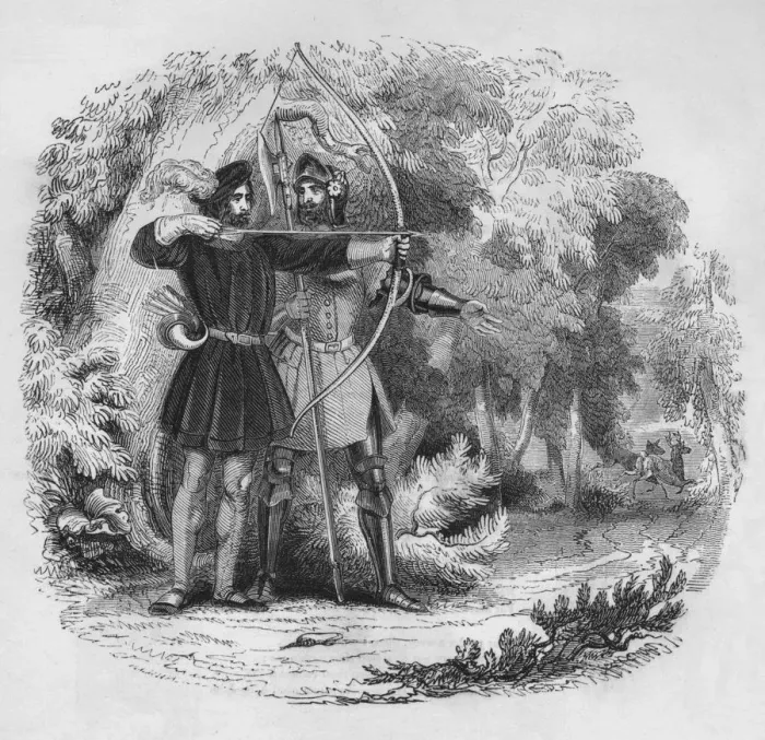 Framed Print : Robin Hood and Little John, 1845 Framed Print : Robin Hood and Little John, 1845