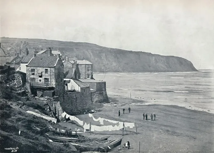 Framed Print : Robin Hoods Bay - The Village and Bay, 1895 Framed Print : Robin Hoods Bay - The Village and Bay, 1895