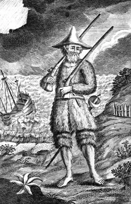 Framed Print : Robinson Crusoe, c1719