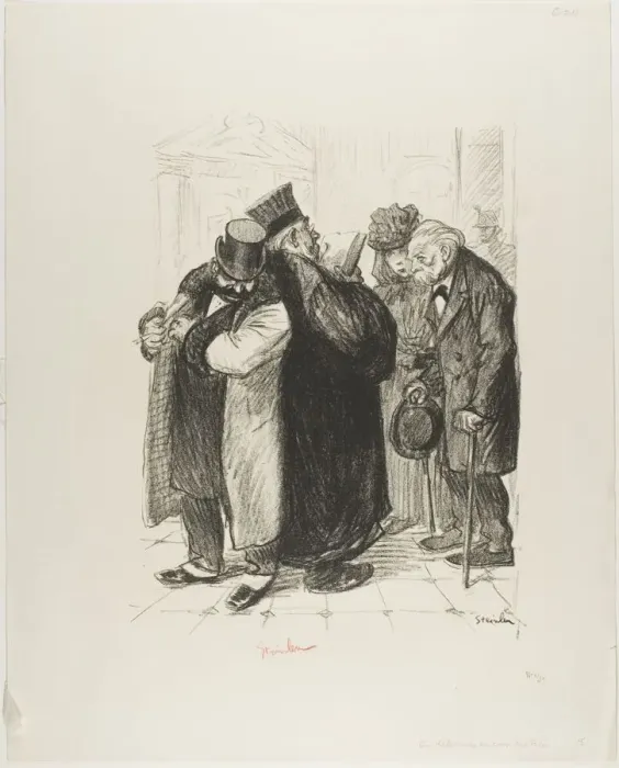 Framed Print : One Robs on the Side of the Law, December 1898. Creator: Theophile Alexandre Steinlen Framed Print : One Robs on the Side of the Law, December 1898. Creator: Theophile Alexandre Steinlen