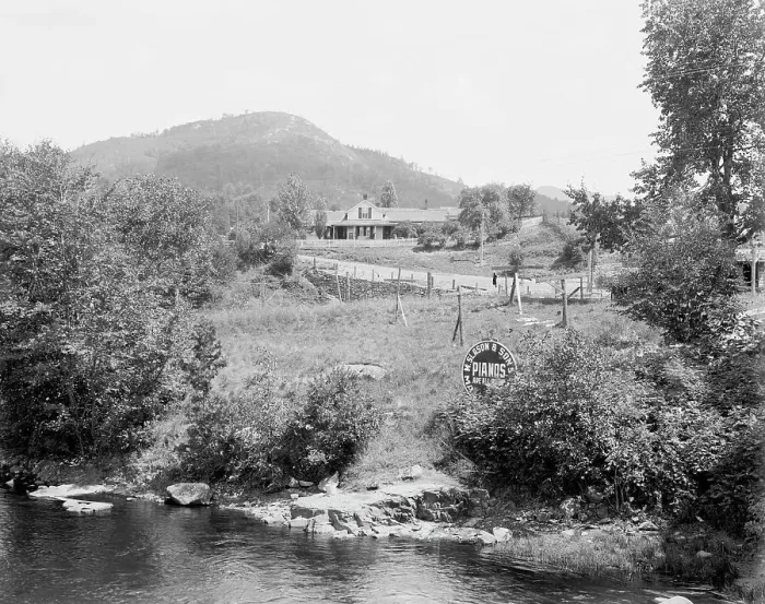 Framed Print : Robt. Louis Stevenson's cottage on Saranac Lake, Adirondacks, N.Y. between 1900 and 1910. Creator: Unknown Framed Print : Robt. Louis Stevenson's cottage on Saranac Lake, Adirondacks, N.Y. between 1900 and 1910. Creator: Unknown
