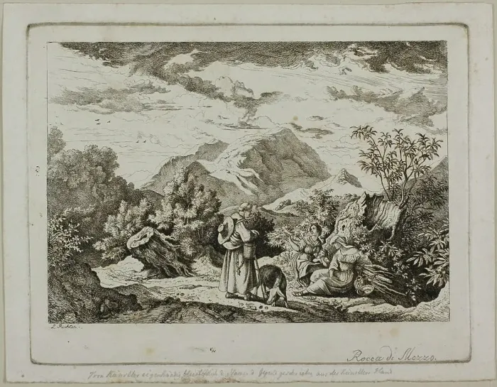 Framed Print : Rocca di Mezzo, 1832. Creator: Ludwig Richter Framed Print : Rocca di Mezzo, 1832. Creator: Ludwig Richter