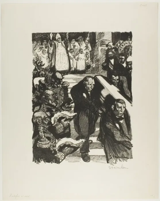 Framed Print : Rochefort is dying! Rochefort is dead!, June 1898. Creator: Theophile Alexandre Steinlen Framed Print : Rochefort is dying! Rochefort is dead!, June 1898. Creator: Theophile Alexandre Steinlen