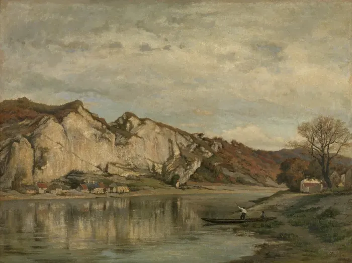 Framed Print : Rocher de Frene near Profondeville, 1872. Creator: Theodore Baron Framed Print : Rocher de Frene near Profondeville, 1872. Creator: Theodore Baron