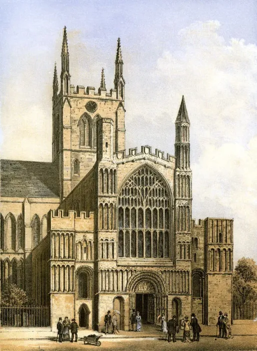 Framed Print : Rochester Cathedral, Kent, c1870. Artist: Hanhart Framed Print : Rochester Cathedral, Kent, c1870. Artist: Hanhart