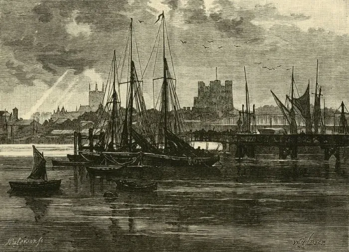 Framed Print : Rochester, from the Medway, 1898. Creator: Unknown Framed Print : Rochester, from the Medway, 1898. Creator: Unknown