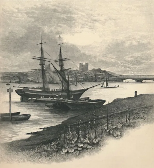 Framed Print : Rochester, from Strood, 1886 Framed Print : Rochester, from Strood, 1886