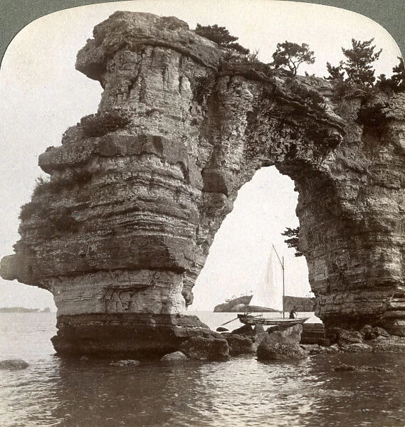 Rock arch in Matsushima Bay, south-east Japan, 1904. Artist: Underwood & Underwood