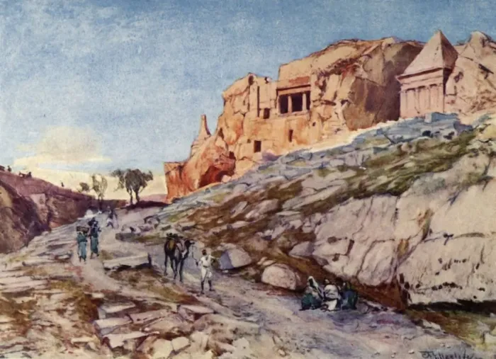 Framed Print : The Rock-Cut Tombs of the Valley of Jehoshaphat, 1902. Creator: John Fulleylove Framed Print : The Rock-Cut Tombs of the Valley of Jehoshaphat, 1902. Creator: John Fulleylove