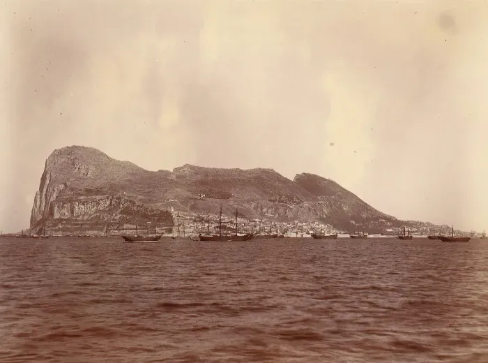 Framed Print : Rock of Gibraltar, 1880s-90s. Creator: Unknown Framed Print : Rock of Gibraltar, 1880s-90s. Creator: Unknown