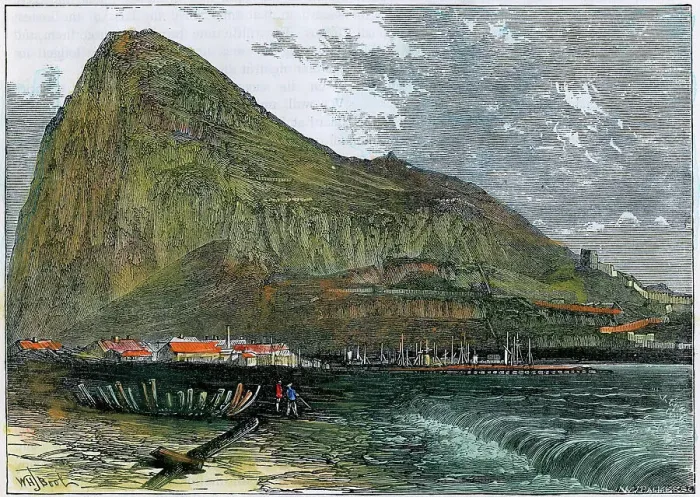 Framed Print : The Rock of Gibraltar, c1880 Framed Print : The Rock of Gibraltar, c1880